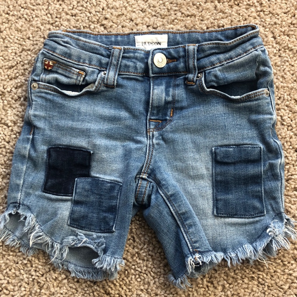 Hudson girls patchwork cut-offs. Size 7